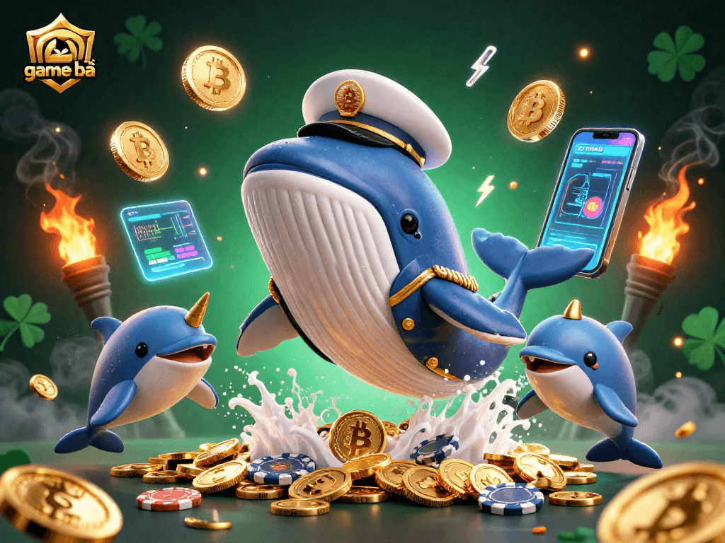 Spin the reels of game bài and ride the waves with dolphins, whales, and glowing crypto!