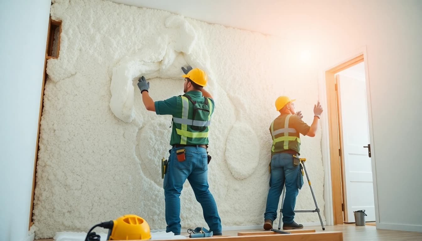 Expert spray foam insulation removal in progress, demonstrating safe techniques in a home.