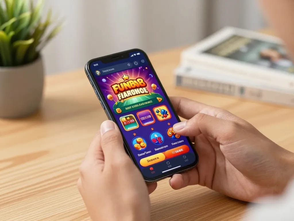 Engaging fun88 mobile gaming experience showcased on a smartphone in cozy home setting.