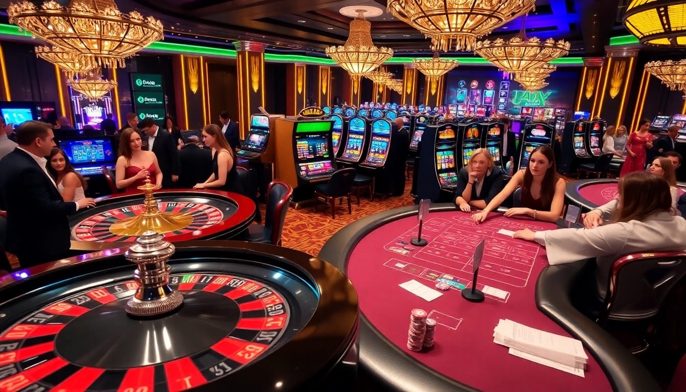 Hitclub players enjoying intense poker action at a vibrant casino table