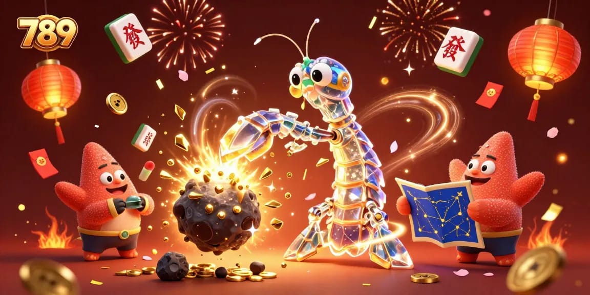 Bet on 789 for thrilling gaming experiences with galactic samurai in a vibrant casino wonderland.