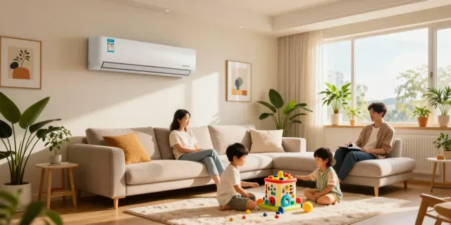 Efficient 18000 BTU mini split installed in a modern living room, enhancing home comfort