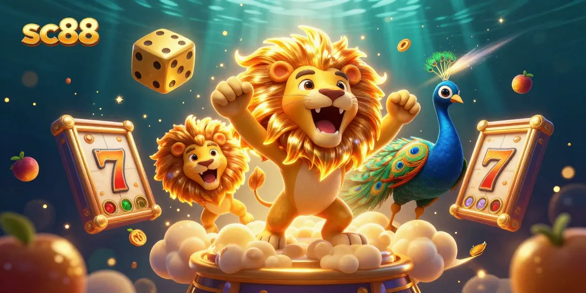 Experience winning with sc88 in a vibrant 3D casino scene featuring exciting slot elements.
