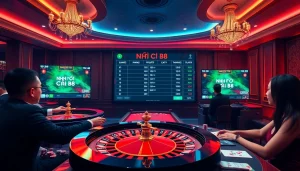 Engaging gamblers at NHÀ CÁI B8 with an elegant virtual casino interface showcasing betting and gaming.