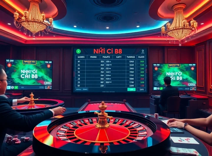 Engaging gamblers at NHÀ CÁI B8 with an elegant virtual casino interface showcasing betting and gaming.
