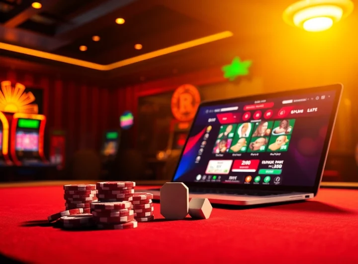 Engaging gaming scene showcasing crypto online casinos with vibrant poker elements.