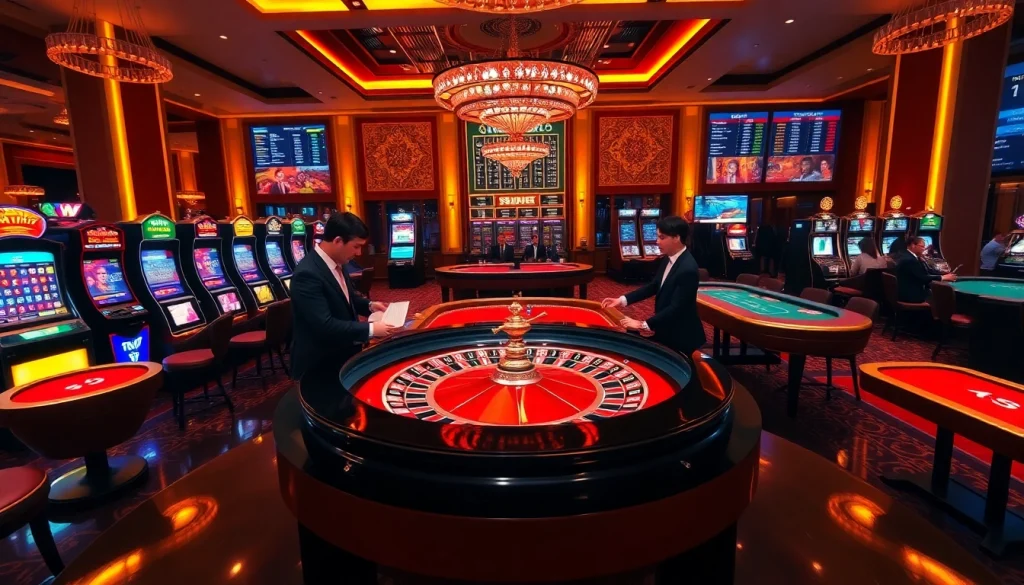 Betting excitement at NHÀ CÁI HBBET with stunning casino visuals and lively gameplay.