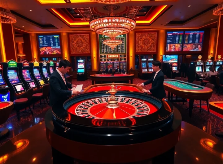 Betting excitement at NHÀ CÁI HBBET with stunning casino visuals and lively gameplay.