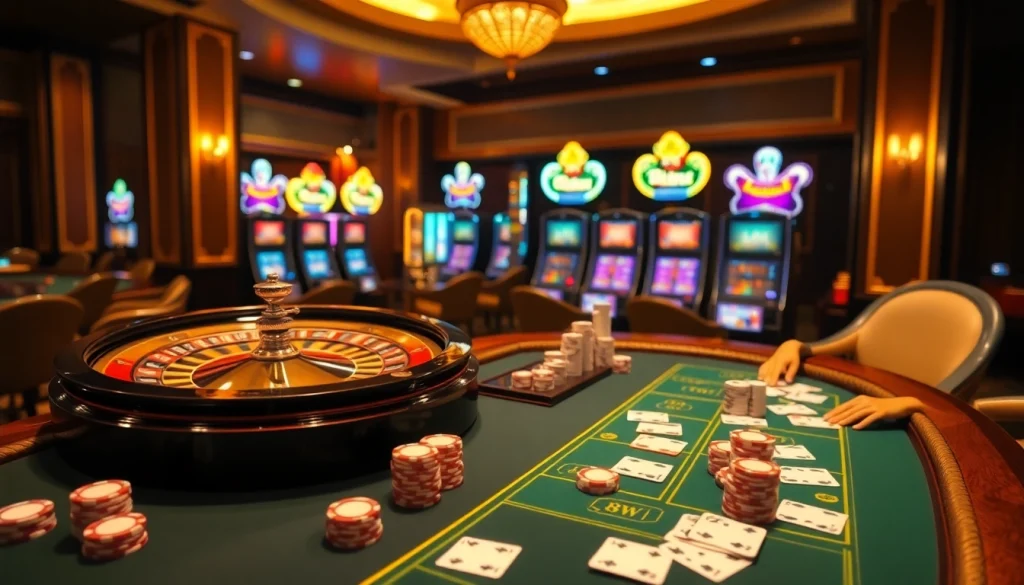 Experience the thrill of high-stakes play at LUCKY88.COM with an action-packed casino scene.