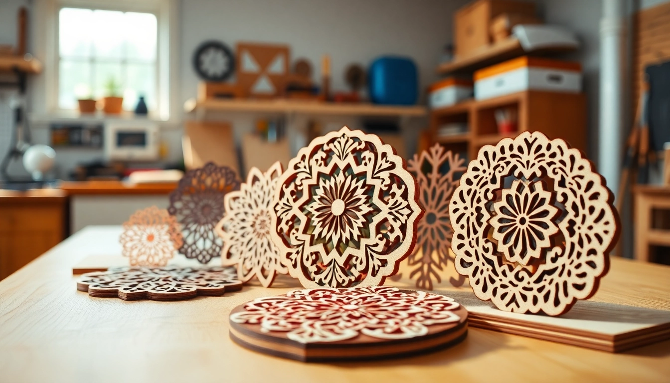 Crafting innovative laser cutting designs in a bright workshop environment.