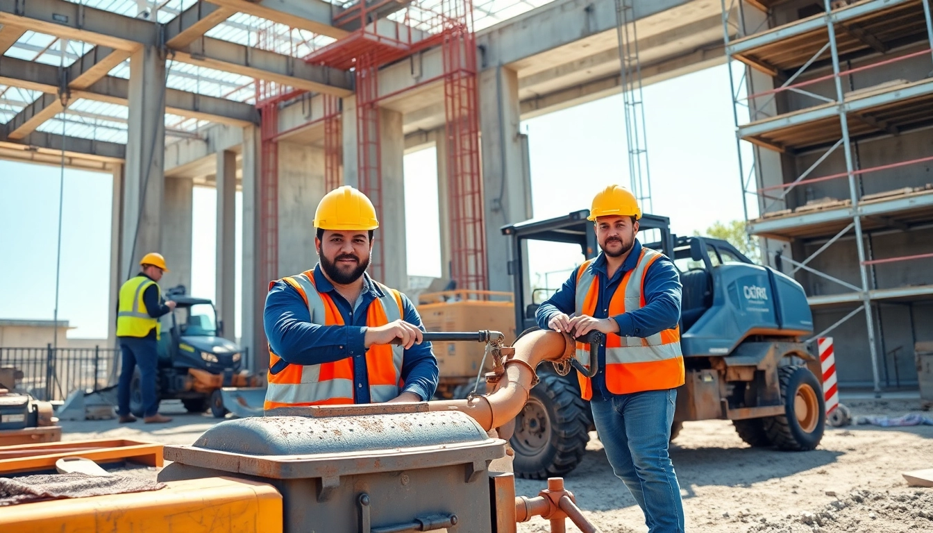 New Jersey Commercial General Contractor efficiently managing a construction site with skilled teamwork.