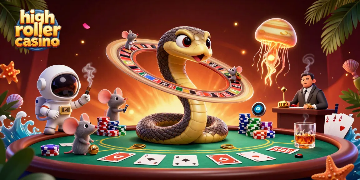 Engage in high roller casino thrills with playful astronaut mice and a cosmic dealer.